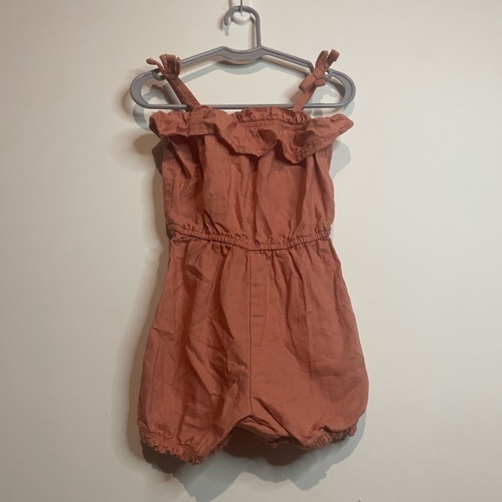 Little Co. Little‎ Girls Ruffle Romper in coral 2t